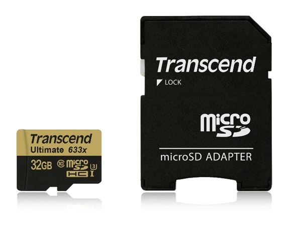 Mem. kartica Transcend SD MICRO 32GB HC UHS 1 U3 + SD adapter 633x - Micro SD