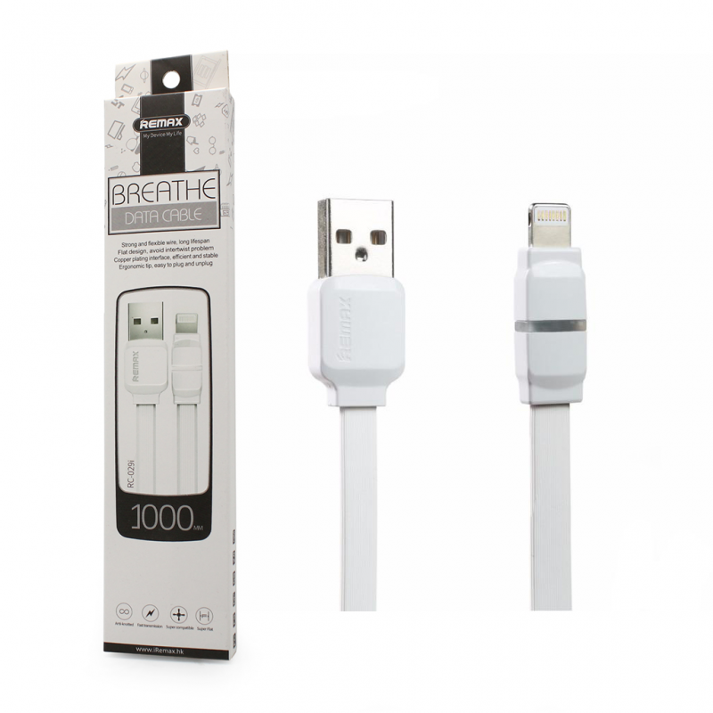 Data kabal Remax Breathe RC-029m za iPhone 5/iPhone 6/6S beli 1m - Data kablovi za iPhone