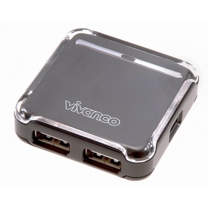 HUB USB 2.0 4 Vivanco Notebook Pro  - Hub,Citac kartica