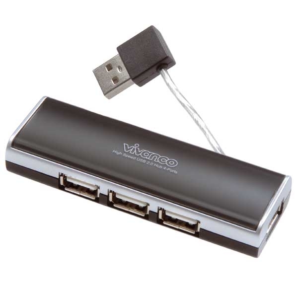 HUB USB 2.0 4 Vivanco Notebook - Hub,Citac kartica